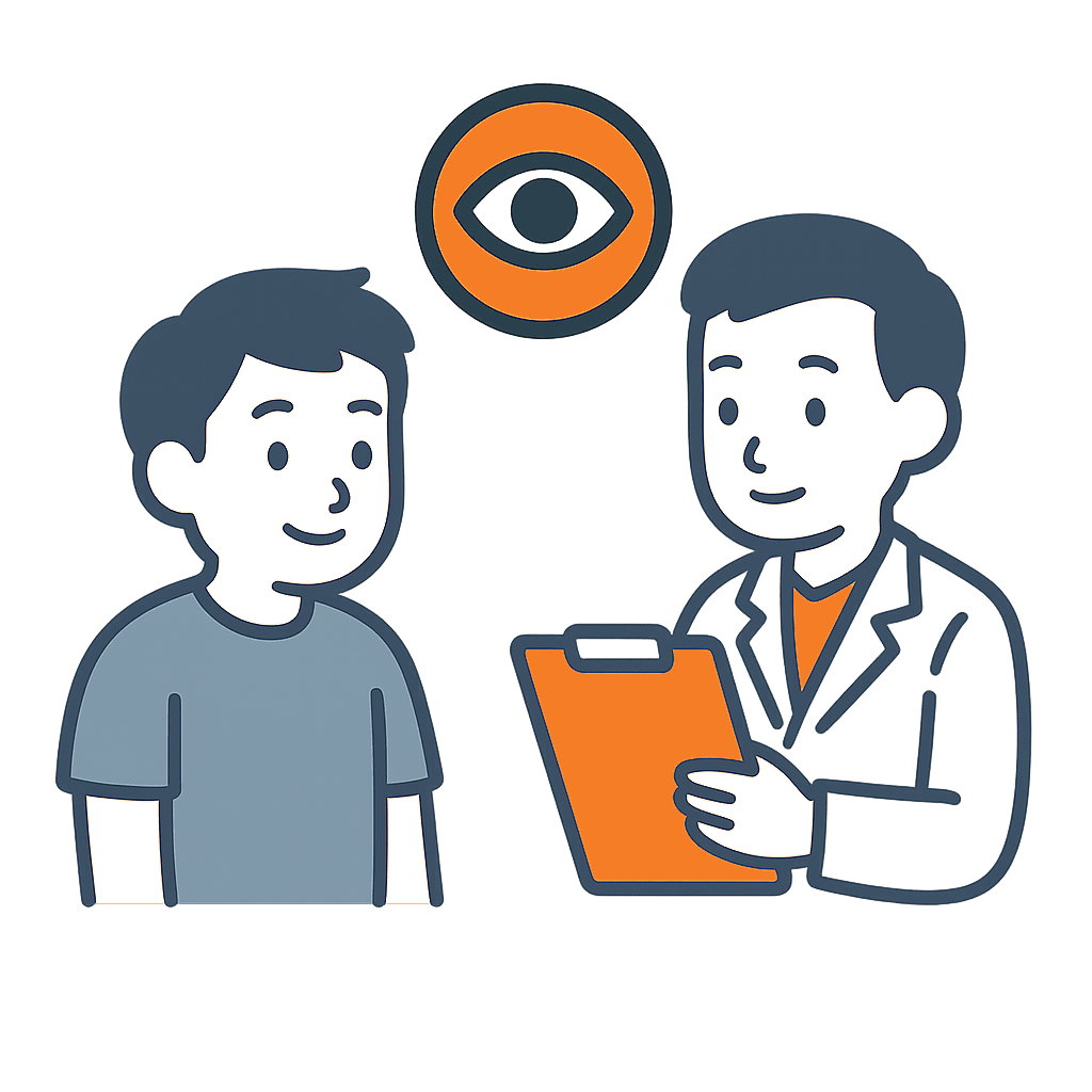 Grafik: Munich Eye Arzt mit Patient